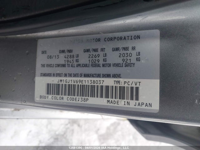 JM1GJ1V69E1138037 Mazda Mazda6 Gs