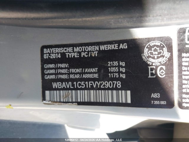 WBAVL1C51FVY29078 BMW X1 Xdrive28i