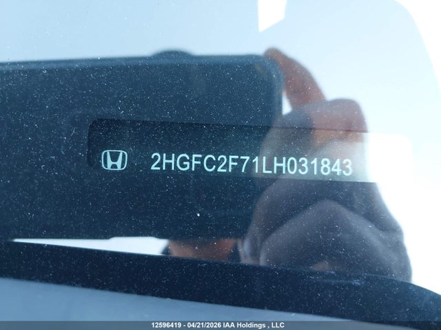 12596419 :رقم المزاد ، 2HGFC2F71LH031843 vin ، 2020 Honda Civic Ex مزاد بيع