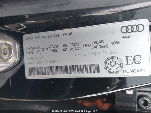 WAUF1GFF5G1094910 Audi S3 Prestige