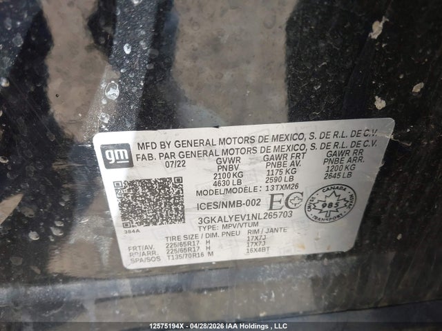 3GKALYEV1NL265703 GMC Terrain At4