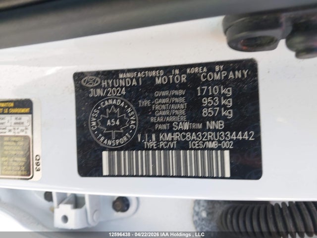 Aukcja sprzedaży 2024 Hyundai Venue Sel/limited, vin: KMHRC8A32RU334442, numer aukcji: 12596438