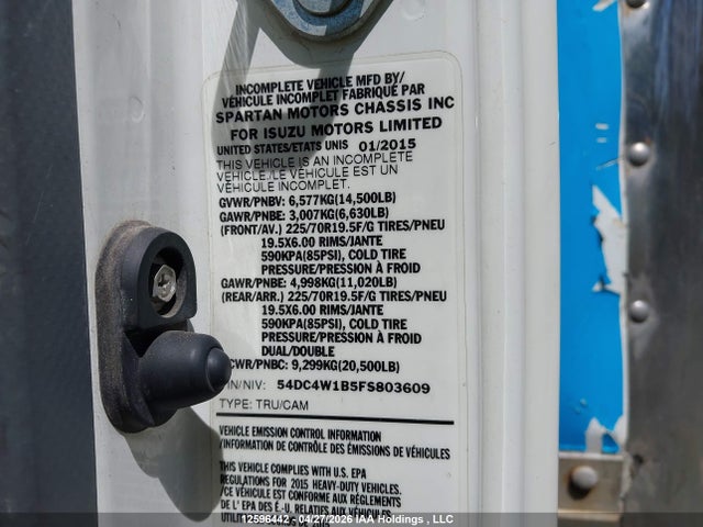 Isuzu Npr Gas Reg 2015 54DC4W1B5FS803609 Image 9