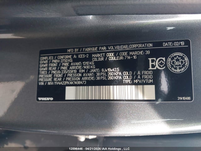 YV4A22PK4K1498473 Volvo Xc90 T6 Momentum