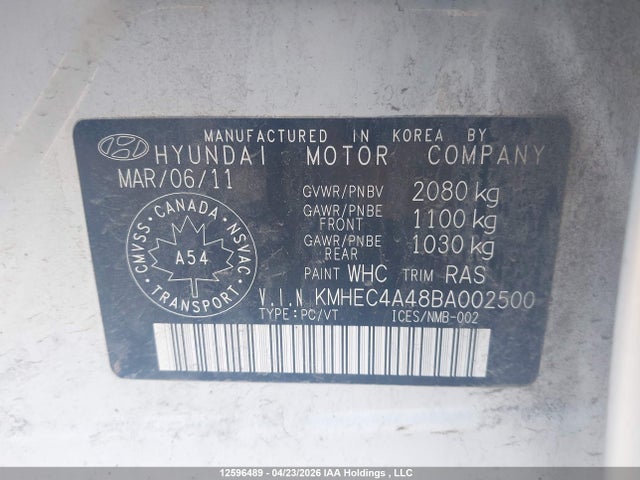 Продаж на аукціоні авто 2011 Hyundai Sonata Hybrid Premium, vin: KMHEC4A48BA002500, номер лоту: 12596489