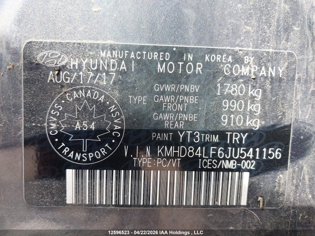 KMHD84LF6JU541156 Hyundai Elantra Gls