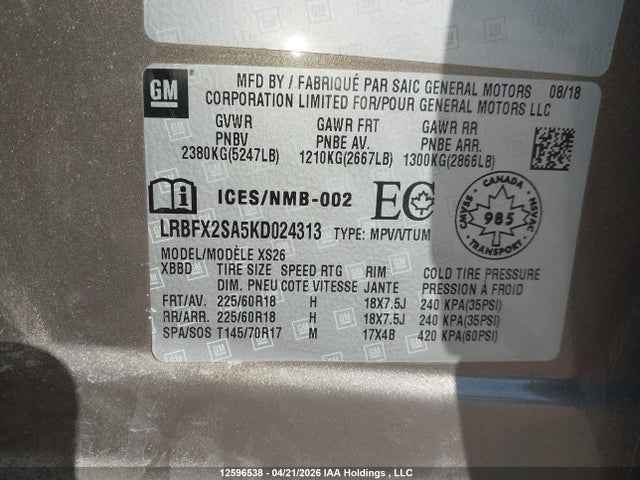Buick Envision Essence 2019 LRBFX2SA5KD024313 Image 19