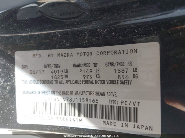 JM1BN1V78J1158166 Mazda 3 Gs