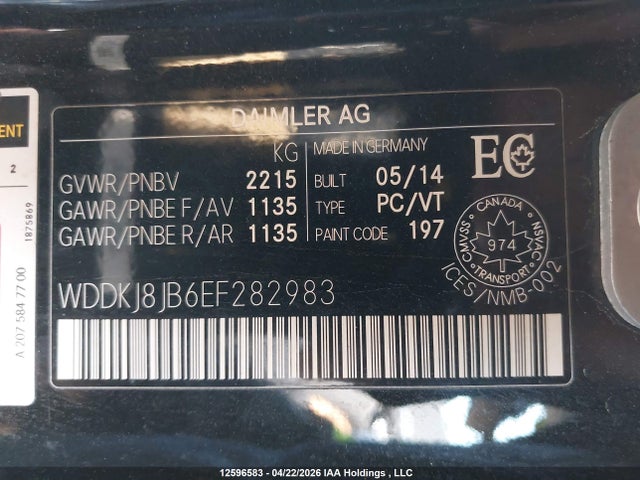 Aukcja sprzedaży 2014 Mercedes-benz E 350 4matic, vin: WDDKJ8JB6EF282983, numer aukcji: 12596583