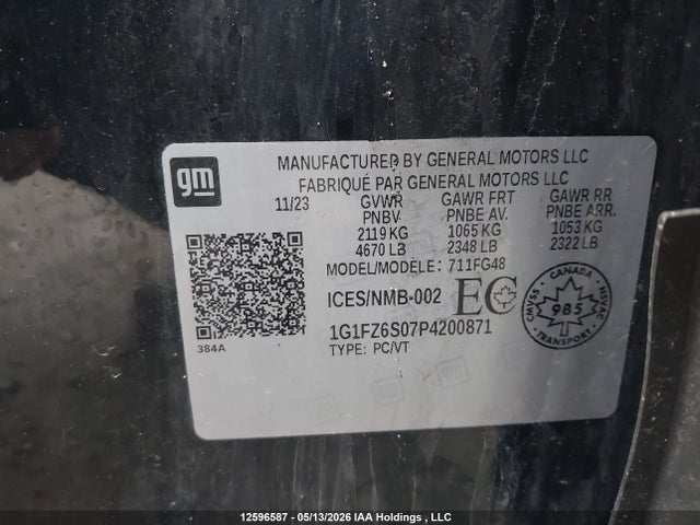 Aukcja sprzedaży 2023 Chevrolet Bolt Euv Premier, vin: 1G1FZ6S07P4200871, numer aukcji: 12596587