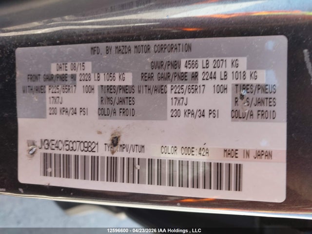 JM3KE4CY5G0709821 Mazda Cx-5 Gs