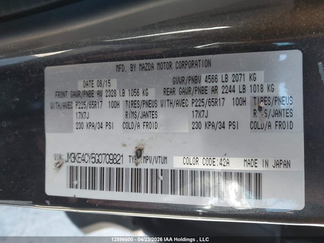 JM3KE4CY5G0709821 Mazda Cx-5 Gs