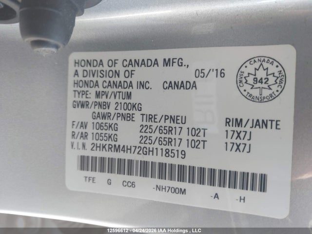 2HKRM4H72GH118519 Honda CR-V EXL