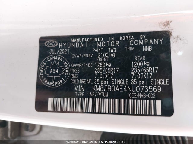 Hyundai Tucson 2022 KM8JB3AE4NU073569 Image 19
