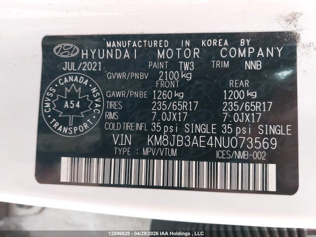 Hyundai Tucson 2022 KM8JB3AE4NU073569 Image 9