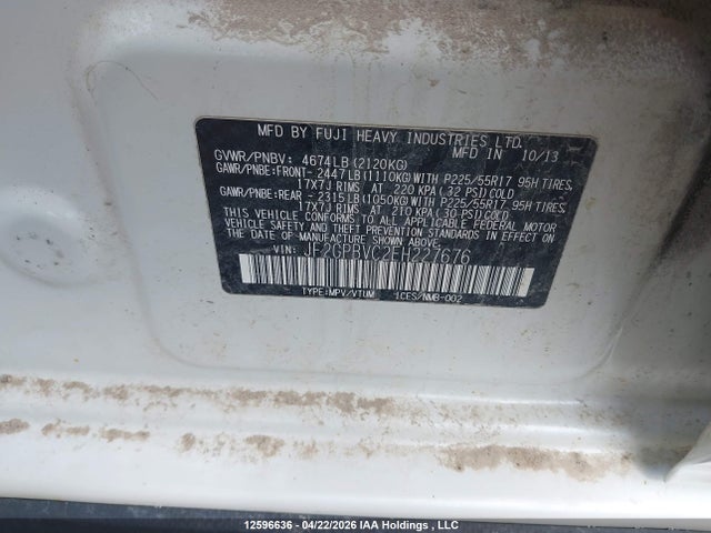 Aukcja sprzedaży 2014 Subaru Xv Crosstrek Hybrid 2.0i Touring, vin: JF2GPBVC2EH227676, numer aukcji: 12596636