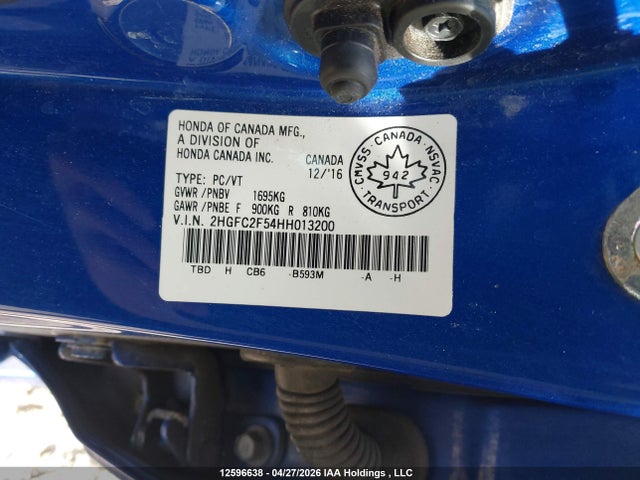 Aukcja sprzedaży 2017 Honda Civic, vin: 2HGFC2F54HH013200, numer aukcji: 12596638