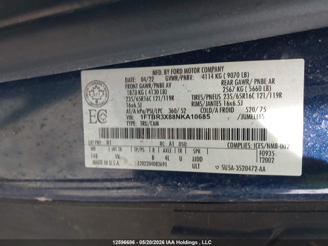Ford Transit-250 Cargo 2022 1FTBR3X88NKA10685 Image 9
