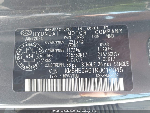 Продаж на аукціоні авто 2024 Hyundai Kona Electric Ultimate, vin: KM8HE3A61RU010045, номер лоту: 12596719