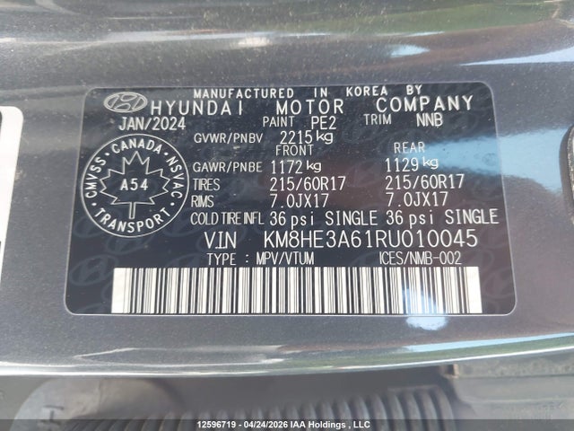 Продаж на аукціоні авто 2024 Hyundai Kona Electric Ultimate, vin: KM8HE3A61RU010045, номер лоту: 12596719