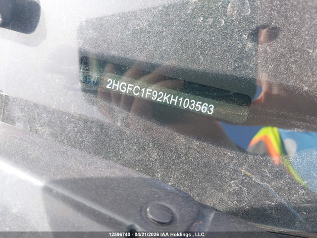 Aukcja sprzedaży 2019 Honda Civic Touring, vin: 2HGFC1F92KH103563, numer aukcji: 12596740