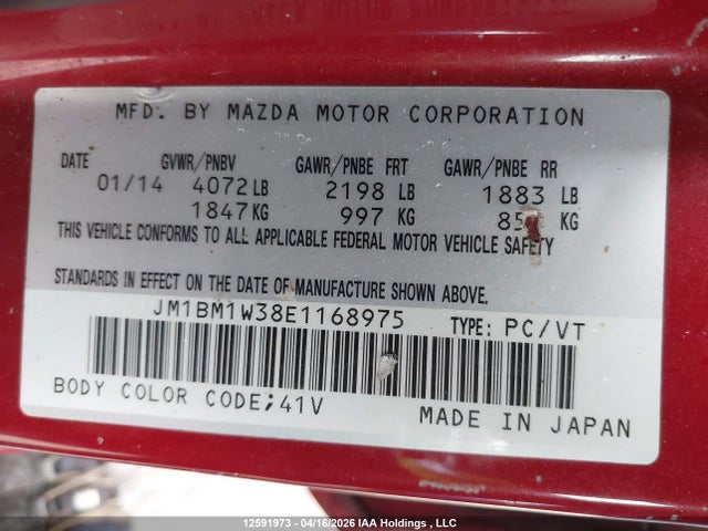 JM1BM1W38E1168975 Mazda Mazda3 Gt-sky