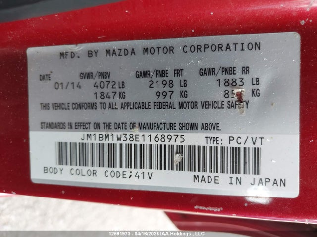 JM1BM1W38E1168975 Mazda Mazda3 Gt-sky