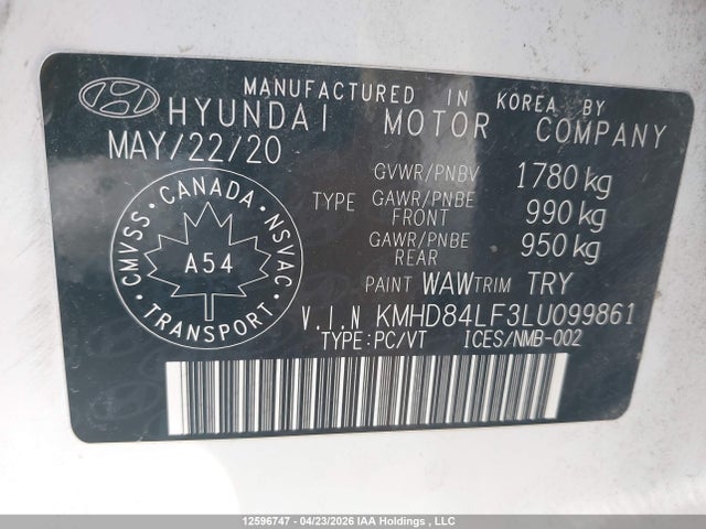 2020 Hyundai Elantra Preferred With Sun And Safety Package Auto Ivt მანქანა იყიდება აუქციონზე, vin: KMHD84LF3LU099861, აუქციონის ნომერი: 12596747