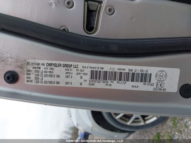Aukcja sprzedaży 2013 Dodge Journey R/t, vin: 3C4PDDFG3DT736793, numer aukcji: 12596768