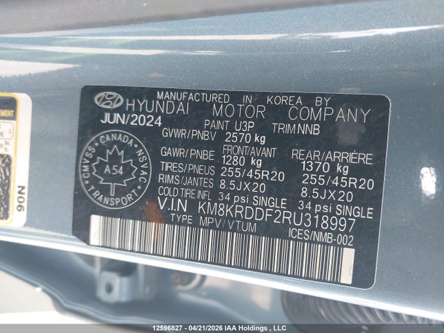 12596827 :رقم المزاد ، KM8KRDDF2RU318997 vin ، 2024 Hyundai Ioniq 5 Preferred Long Range With Ultimate Package مزاد بيع