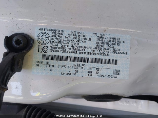 Продажа на аукционе авто 2015 Ford C-max Sel, vin: 1FADP5BU0FL122042, номер лота: 12596831
