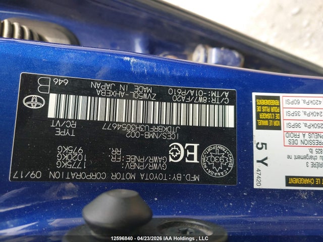 2017 Toyota Prius მანქანა იყიდება აუქციონზე, vin: JTDKBRFU3H3054677, აუქციონის ნომერი: 12596840