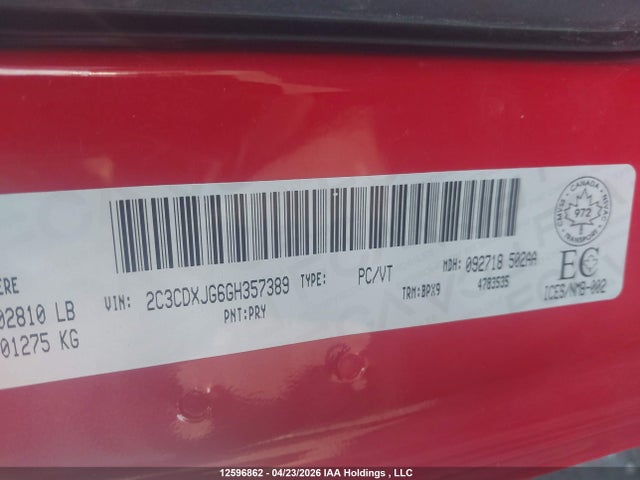 Dodge Charger Sxt 2016 2C3CDXJG6GH357389 Image 9