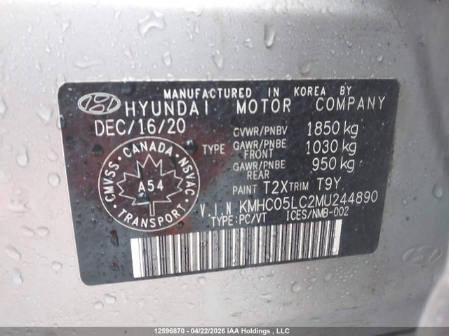Aukcja sprzedaży 2021 Hyundai Ioniq Hybrid Ultimate, vin: KMHC05LC2MU244890, numer aukcji: 12596870