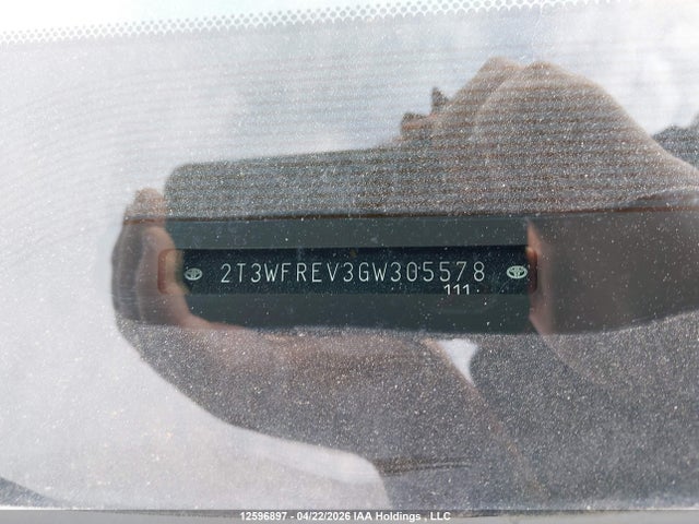 12596897 :رقم المزاد ، 2T3WFREV3GW305578 vin ، 2016 Toyota Rav4 مزاد بيع