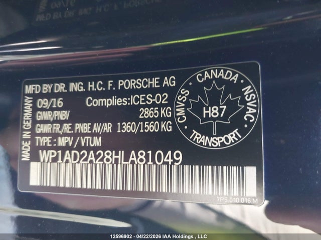 Porsche Cayenne Gts 2017 WP1AD2A28HLA81049 Image 9