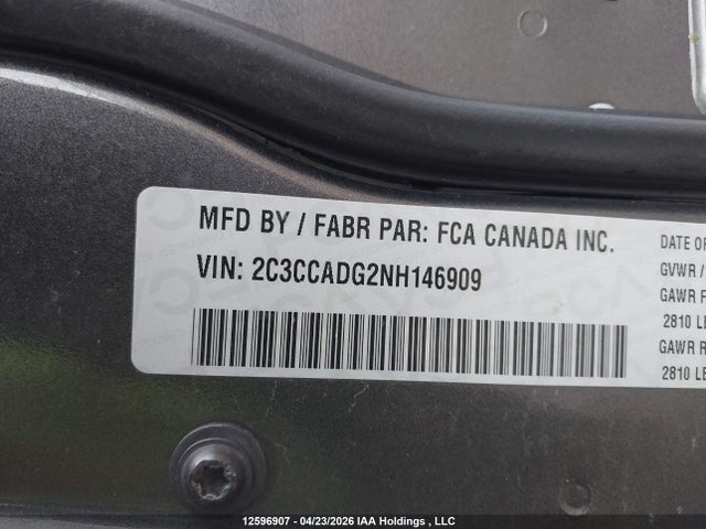 12596907 :رقم المزاد ، 2C3CCADG2NH146909 vin ، 2022 Chrysler 300 Touring-l مزاد بيع