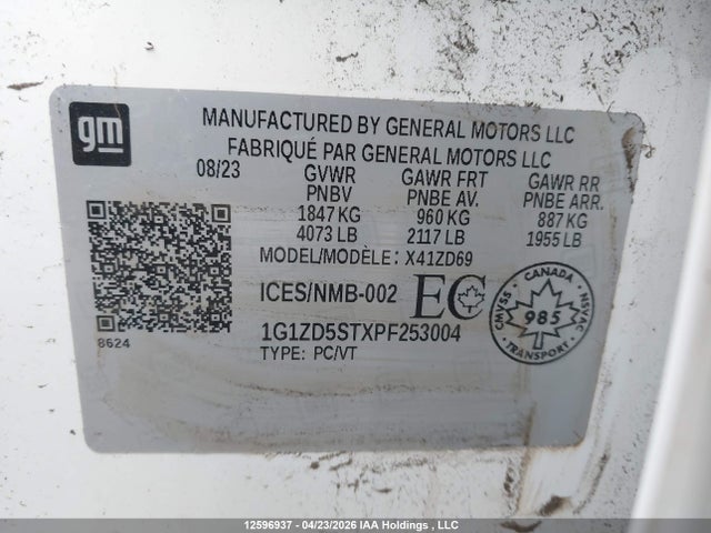 1G1ZD5STXPF253004 Chevrolet MALIBU LT