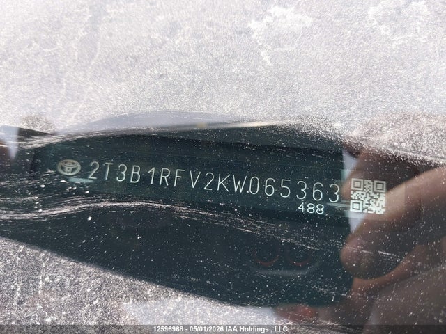 Aukcja sprzedaży 2019 Toyota Rav4 Le, vin: 2T3B1RFV2KW065363, numer aukcji: 12596968