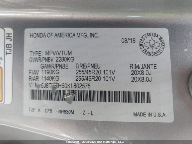 Acura Rdx A-spec 2019 5J8TC2H60KL802575 Image 19