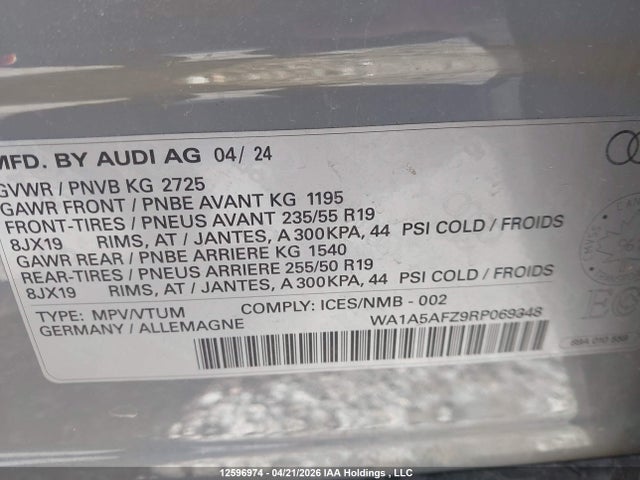 Audi Q4 E-tron 45 2024 WA1A5AFZ9RP069348 Image 9