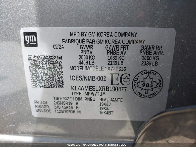 Продаж на аукціоні авто 2024 Buick Encore Gx Sport Touring, vin: KL4AMESLXRB190477, номер лоту: 12597077