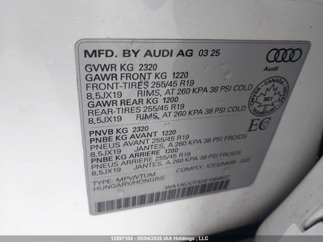 WA1AUCF32S1064527 Audi Q3 Premium 40