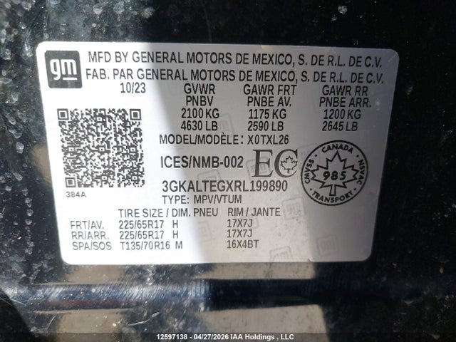 3GKALTEGXRL199890 GMC Terrain Sle