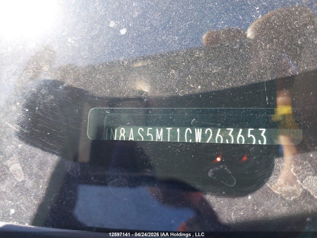 2012 Nissan Rogue მანქანა იყიდება აუქციონზე, vin: JN8AS5MT1CW263653, აუქციონის ნომერი: 12597141