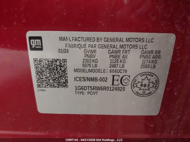 1G6DT5RW6R0124920 Cadillac Ct5 Premium Luxury