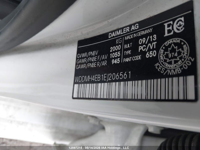 WDDMH4EB1EJ206561 Mercedes-Benz B250
