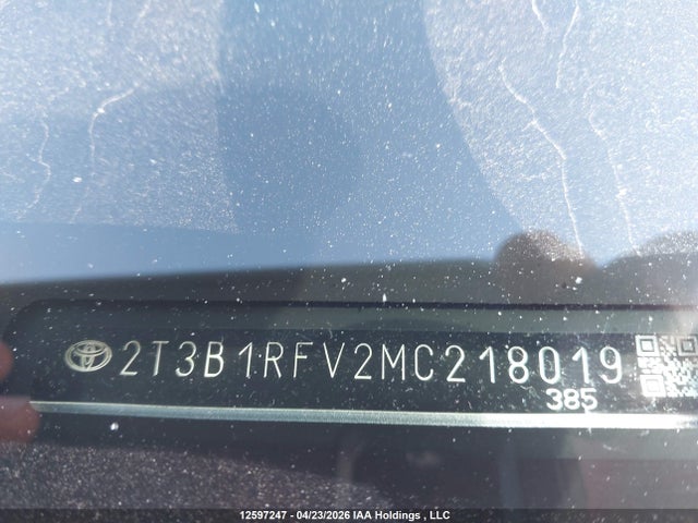 Auction sale of the 2021 Toyota Rav4 Le, vin: 2T3B1RFV2MC218019, lot number: 12597247