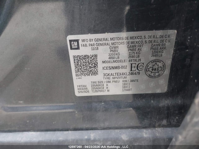3GKALTEX4KL246479 GMC Terrain Sle