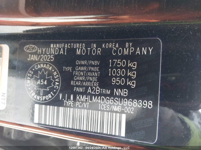 KMHLM4DG6SU968398 Hyundai Elantra Preferred With Tech Package